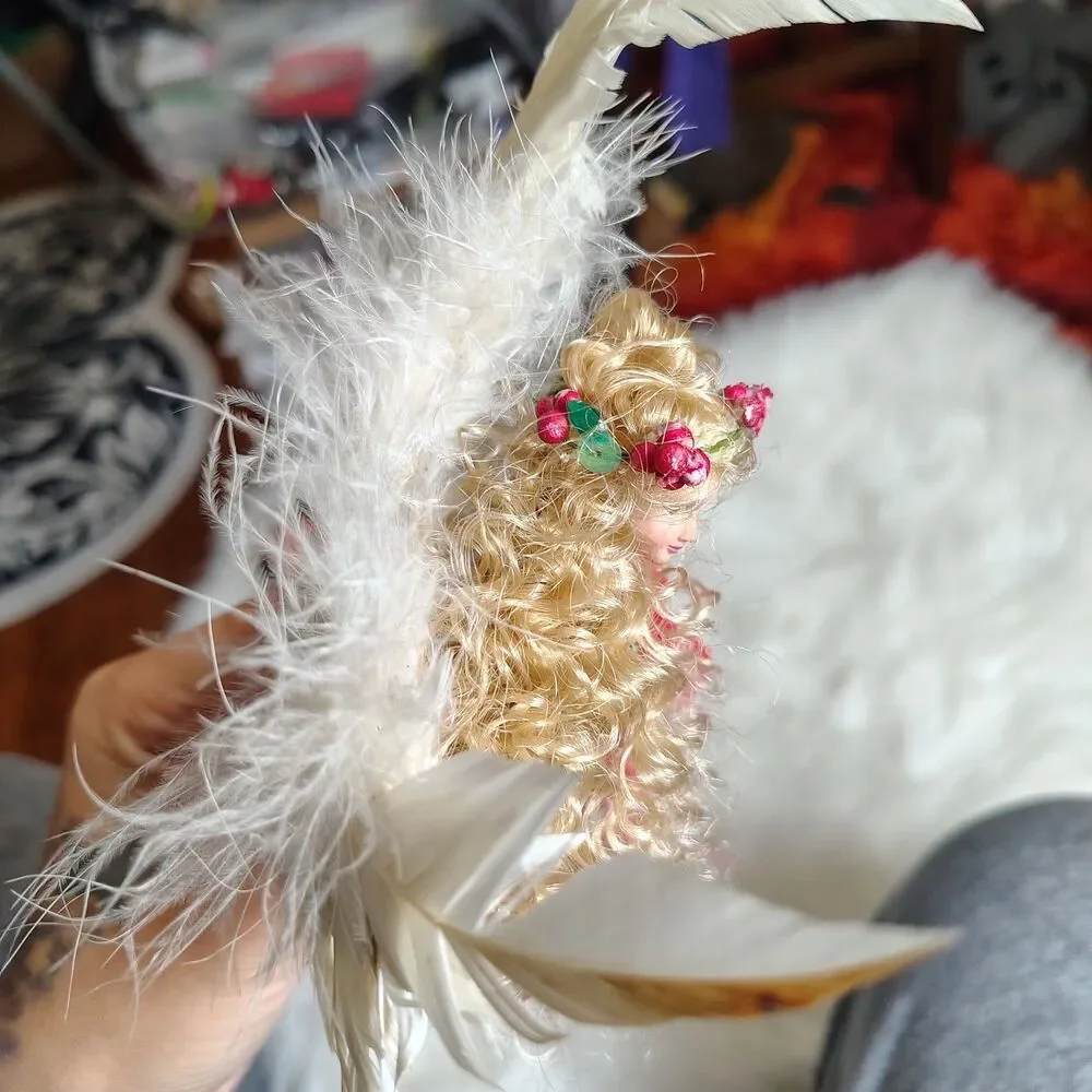 Fairycore Beaded Chime Ornament Wings Red